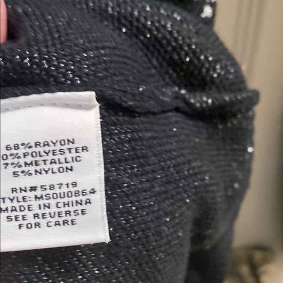 Notations Black and Gray Knit Top NWOT never worn. Sparkly silver/ black sweater - Picture 4 of 8